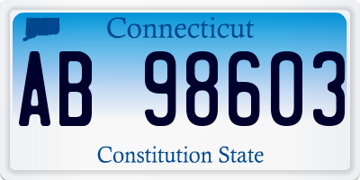 CT license plate AB98603