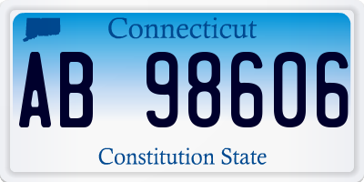 CT license plate AB98606