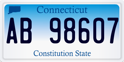 CT license plate AB98607