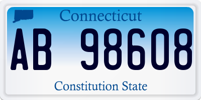 CT license plate AB98608