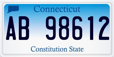 CT license plate AB98612