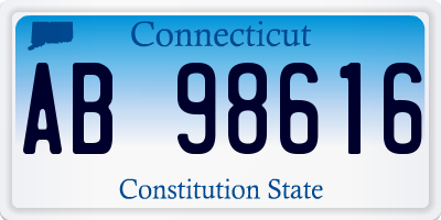 CT license plate AB98616