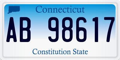 CT license plate AB98617