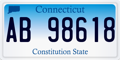 CT license plate AB98618