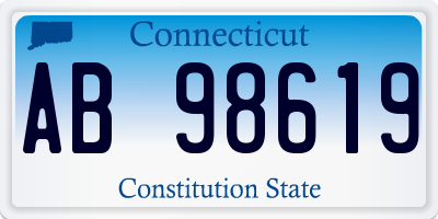 CT license plate AB98619