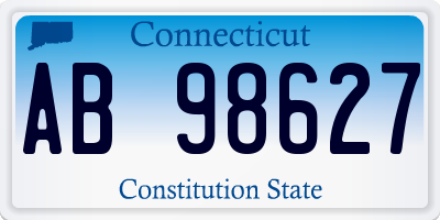 CT license plate AB98627