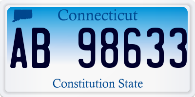 CT license plate AB98633