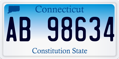 CT license plate AB98634