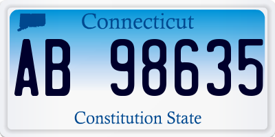 CT license plate AB98635