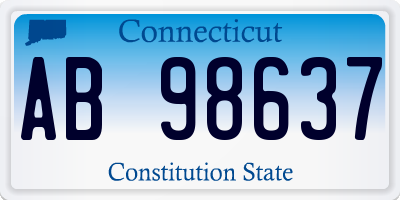 CT license plate AB98637