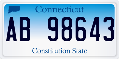 CT license plate AB98643