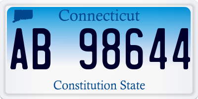 CT license plate AB98644