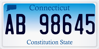 CT license plate AB98645