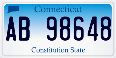 CT license plate AB98648