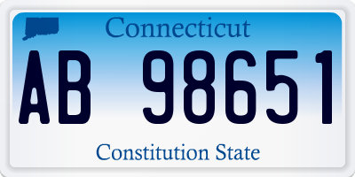 CT license plate AB98651