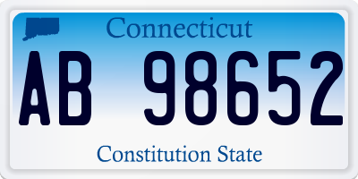 CT license plate AB98652