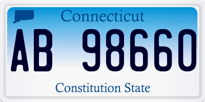 CT license plate AB98660