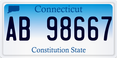 CT license plate AB98667