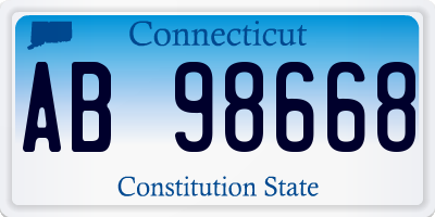 CT license plate AB98668