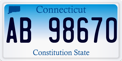 CT license plate AB98670