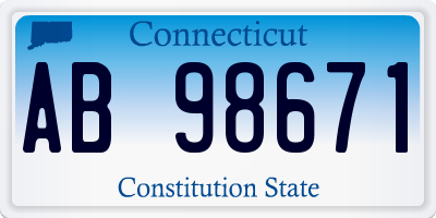 CT license plate AB98671