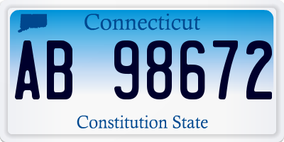 CT license plate AB98672