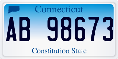 CT license plate AB98673