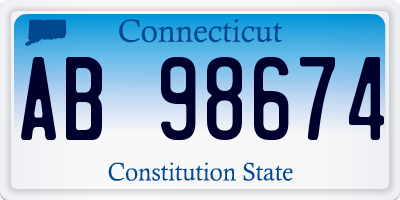 CT license plate AB98674