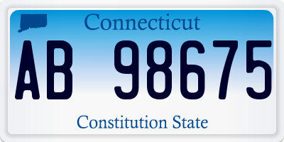 CT license plate AB98675