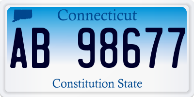 CT license plate AB98677