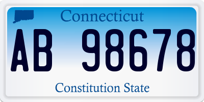 CT license plate AB98678