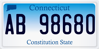 CT license plate AB98680