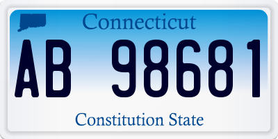 CT license plate AB98681