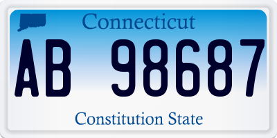 CT license plate AB98687