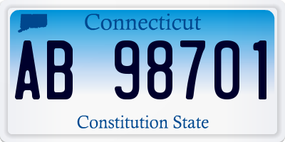 CT license plate AB98701