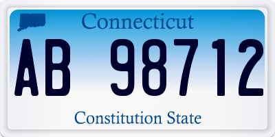 CT license plate AB98712