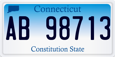 CT license plate AB98713