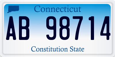 CT license plate AB98714