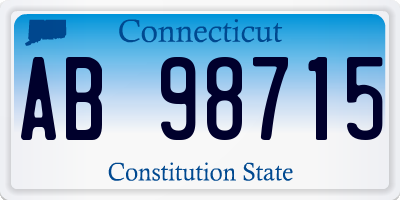 CT license plate AB98715