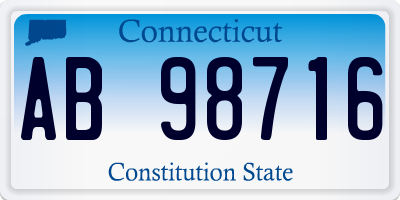 CT license plate AB98716