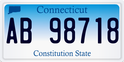 CT license plate AB98718