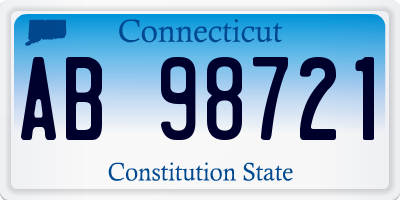 CT license plate AB98721