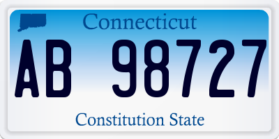 CT license plate AB98727