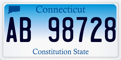 CT license plate AB98728