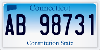 CT license plate AB98731