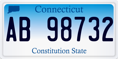 CT license plate AB98732