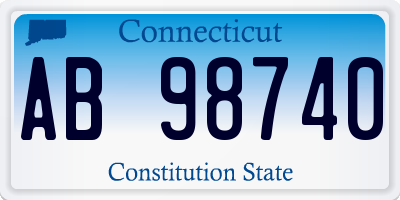 CT license plate AB98740