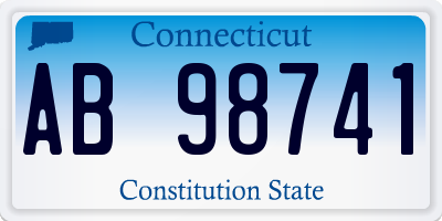 CT license plate AB98741