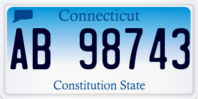 CT license plate AB98743