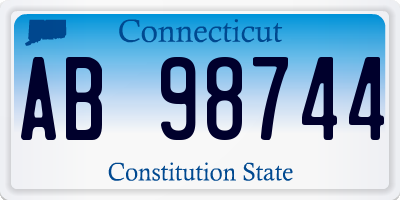 CT license plate AB98744